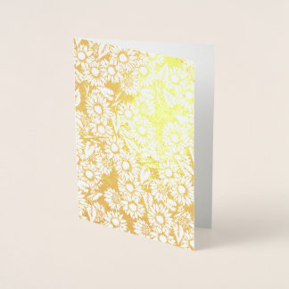 Blommigt Sunny Folierat Kort