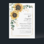 Blommigt Surprise 40:e födelsedagen Solros Eucalyp Inbjudningar<br><div class="desc">Skapa din egen söta och elegant blommigt-överraskningsinbjudan med vår inbjudan till solros eucalyptus greenery. Modern typografi och typsnitt med skript och geometrisk design på vit bakgrund. Använd den här designmallen helt och hållet för andra speciella tillfällen i ditt liv genom att klicka på "Redigera med Design Verktyg" som är kapslad...</div>