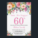 Blommigt Surprise 60:e födelsedagsinbjudan Rosa Inbjudningar<br><div class="desc">Blommigt Överraskning 60:e födelsedagsinbjudan till kvinnor. Vattenfärgad Blommigt blomma. Rosa, Gult, Orange, Lila blomma. Vuxen Birthday. 30:e 40:e 60:e 70:e 80:e 90:e 100:e 13:e 15:e 16:e 18:e 20:e alla åldrar. Om du vill göra ytterligare anpassningar klickar du på knappen "Anpassa" och användor verktyg som är utformat för att ändra mallen....</div>