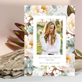 Blommigt Surround Photo Memorial Program