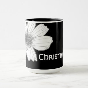 Blommigt Svart, eget namn Latte Mugg