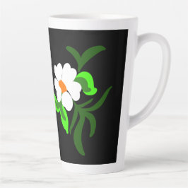 Blommigt svart platta mugg