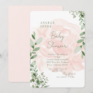 Blommigt Sweet Baby Round Girl Shower Inbjudningar