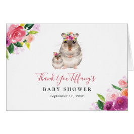 Blommigt Sweet Mamma och Baby Mouse Baby Shower OBS Kort