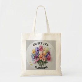 Blommigt Sweet Pea-Blommar Pastel Personalize Namn Tygkasse