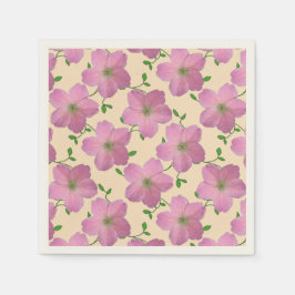 Blommigt Sweet Rosa Garden Flowers på någon Färg Pappersservett