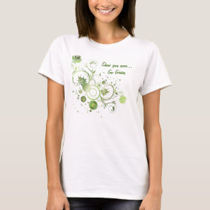 Blommigt Swirl Abstrakt Go Green Earth Day T-shirt