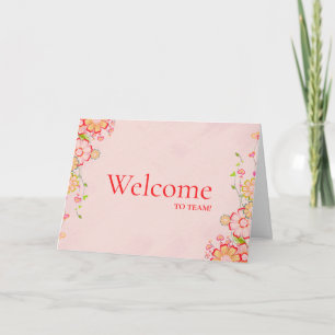 Blommigt Swirl Decorative Boarder med Välkommen Kort