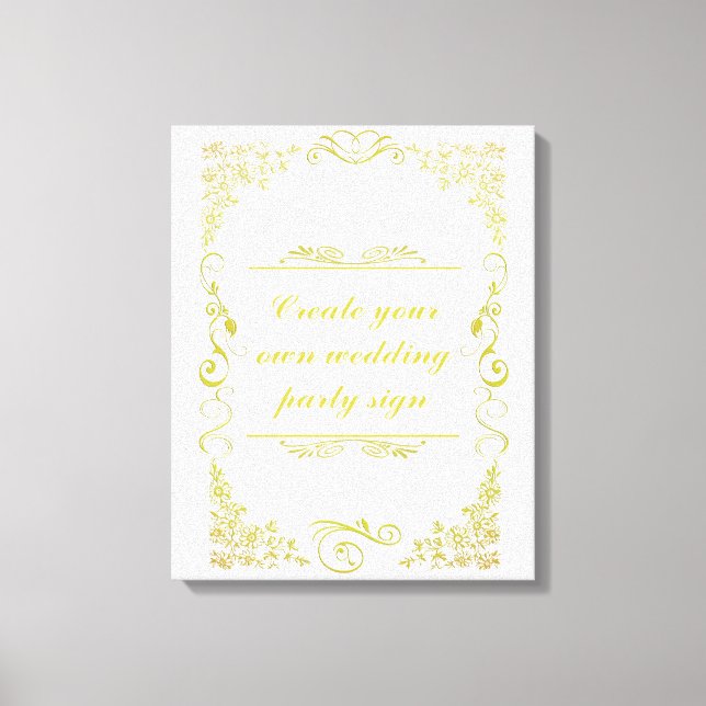 Blommigt Swirl Decorative Gräns Bröllopsfest Canvastryck (Framsida)