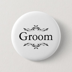 Blommigt Swirl Gräns Groom Knapp