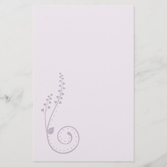 Blommigt Swirl-mall Brevpapper (Framsida)