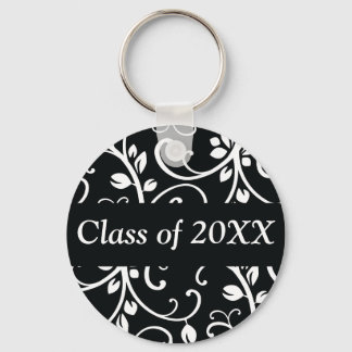 Blommigt Swirl Personlig Class of Keychain Nyckelring
