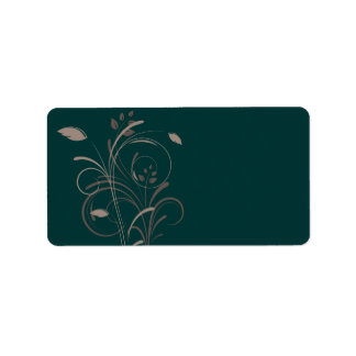 Blommigt Swirls Adressetikett