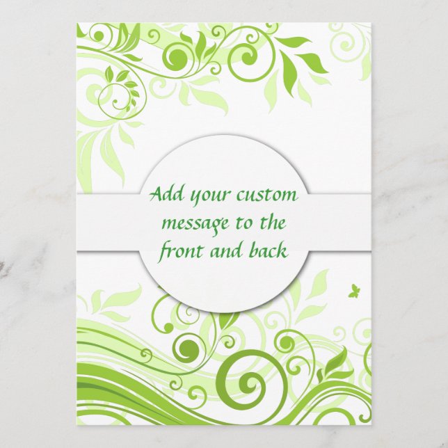 Blommigt Swirls in Hues of Fresh Grönt (Framsida)