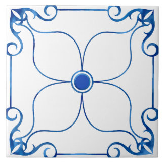 Blommigt Symmetry Mediterranean (Blue) Ceramic Til Kakelplatta