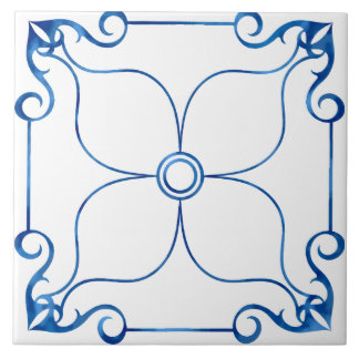 Blommigt Symmetry Mediterranean Ceramic Tile Kakelplatta