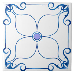 Blommigt Symmetry Mediterranean (Lilac) Kakelplatta