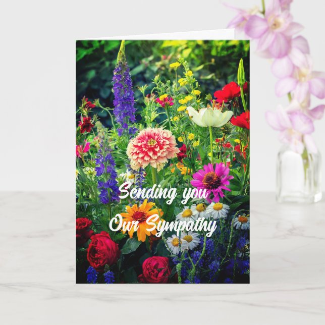 Blommigt Sympathy Card, 5-tums x 7-tums mappat gra Kort (Orkide)