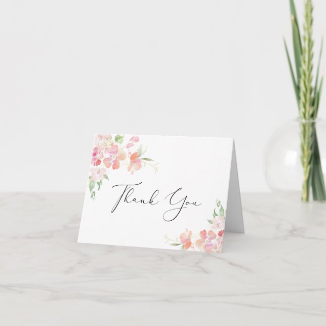 Blommigt Sympathy Funeral Tack You Card (Framsida)