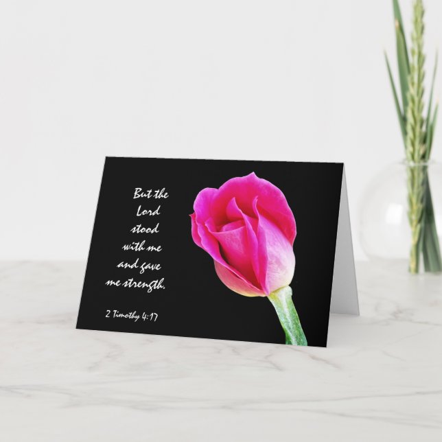 Blommigt Sympathy, Scripture Verse på Guds styrka Kort (Framsida)