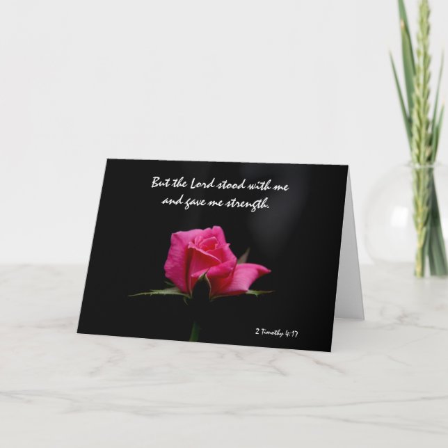 Blommigt Sympathy, Scripture Verse på Guds styrka Kort (Framsida)