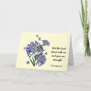 Blommigt Sympathy, Scripture Verse på Guds styrka Kort