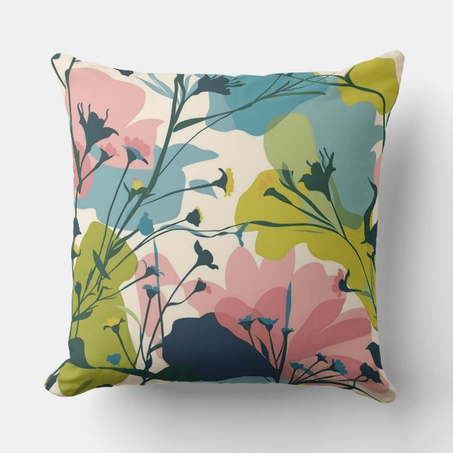 "Blommigt Symphony: A Cinematic Vector Mönster" Kudde (Framsida)