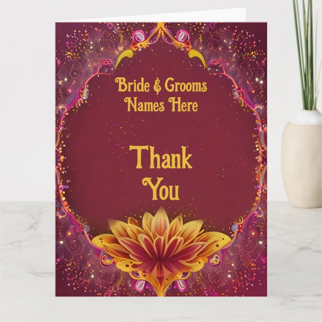 Blommigt Symphony: Bröllop Elegance Collection Tack Kort (Framsida)