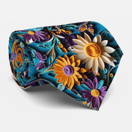 Blommigt Symphony Quilled Art Necktie Slips