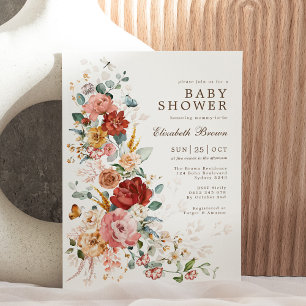 Blommigt Symphony Söt Garden Flower Baby Shower Inbjudningar