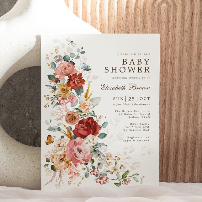 Blommigt Symphony | Söt Garden Flower Baby Shower Inbjudningar (Skapare uppladdad)