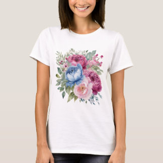 Blommigt T-shirt för kvinnor
