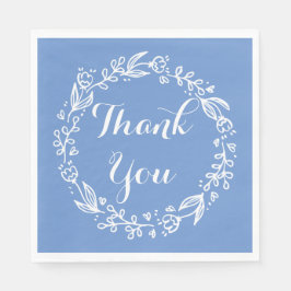 Blommigt Tack Blue Cornblomma Utandning Pappersservett