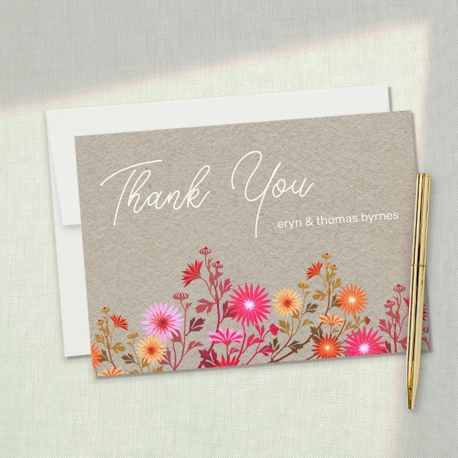 Blommigt Tack Inbjudningar (wildflower thank you card
)