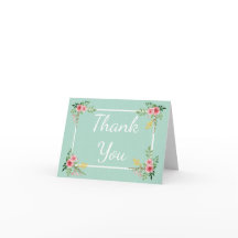 Blommigt Tack Mint Grönt Rosa ros blommor