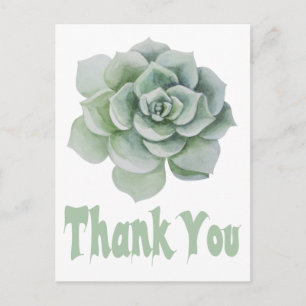 Blommigt Tack Mint Grönt Succulent Cactus Vykort