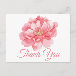 Blommigt Tack Rosa Peony Flowers Peonies Vykort