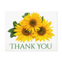 Blommigt Tack Solrosblommor Gult och Grönt Flowers