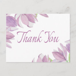 Blommigt Tack Vattenfärgsblomma Lila Flower Vykort