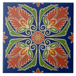 Blommigt Talavera Tile  Kakelplatta