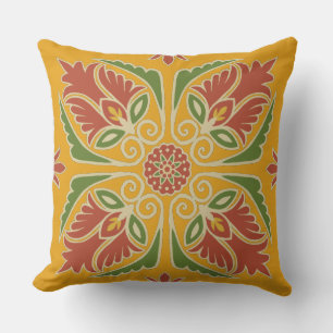 Blommigt Talavera Tile Pillow Kudde