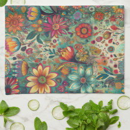 Blommigt Tapestry Kitchen Towel Kökshandduk