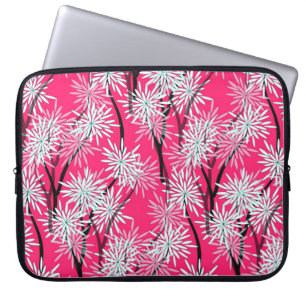 blommigt tapet asian stil i rött vitt bl laptop fodral