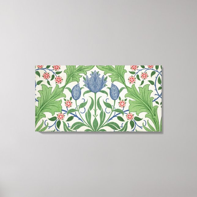 Blommigt tapet design canvastryck (Framsida)