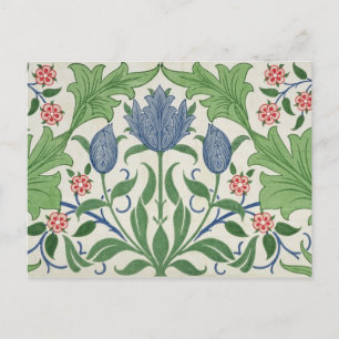Blommigt tapet design vykort