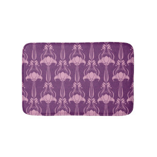 Blommigt Tapet Rosa Violet Design Badrumsmatta