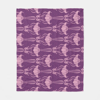 Blommigt Tapet Rosa Violet Design Fleecefilt