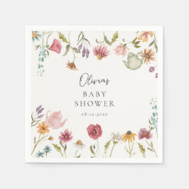 Blommigt Tea Baby Shower Napkins Pappersservett