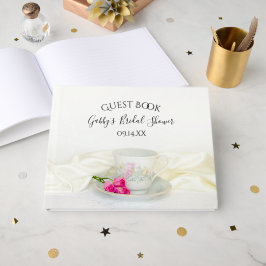 Blommigt Tea Kopp och Rosa ros Möhippa Gästböcker