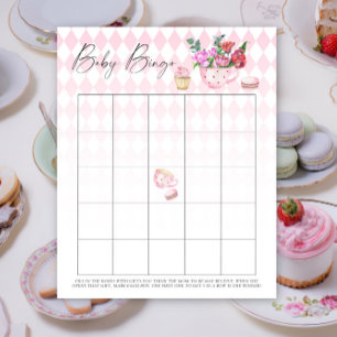 blommigt tea party - Baby Bingo-spel